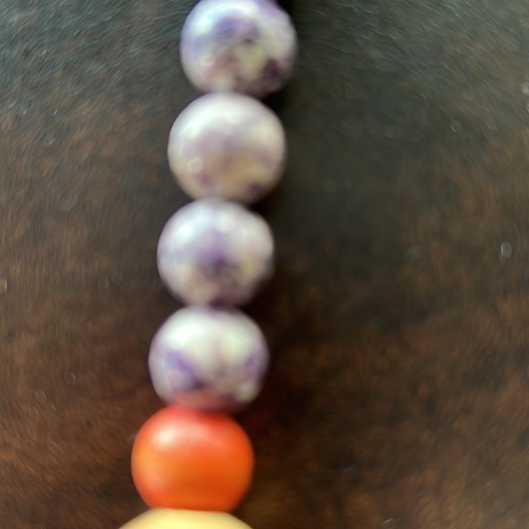 Wood & Manmade Materials Barrel Clasp Necklace - Picture 5 of 11